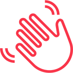 A hand icon representing a wave.
