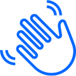 A hand icon representing a wave.