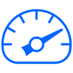 An speedometer icon, representing broadband speed.
